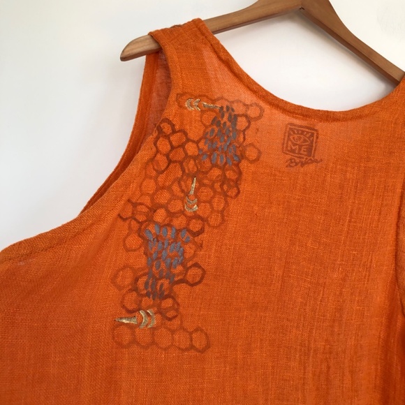 Vintage Oversized Lagenlook Beachy Coastal Summer Tank Top Size Small - Picture 10 of 14